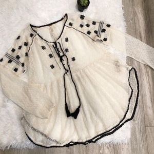 White Lace Free People Shirt